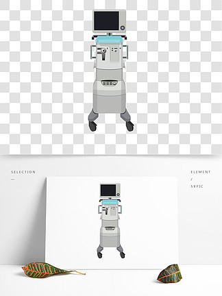 手繪矢量icu呼吸機