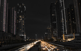 建筑空间城市夜景摄影图片素材 复工