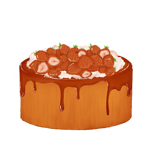 草莓果酱果粒海绵蛋糕