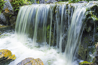 自然风景流水瀑布背景摄影素材