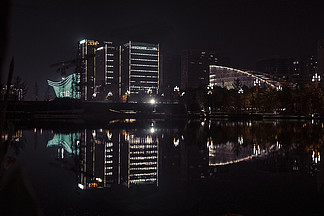 建筑空间城市风景夜景摄影图片素材