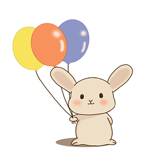 儿童节兔子卡通拿气球可爱简约原创小清新