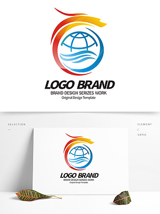 简约飞<i>龙</i>地球logo航空航天科技标志设计