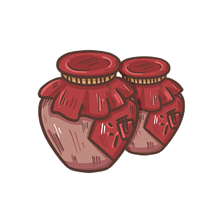 手绘卡通陶罐酒坛古代酒缸元素