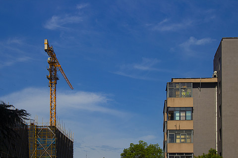 建築類ppt背景元素高樓與天空