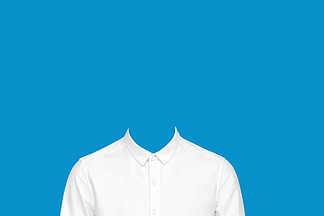 白衬衫照片模板蓝底图片