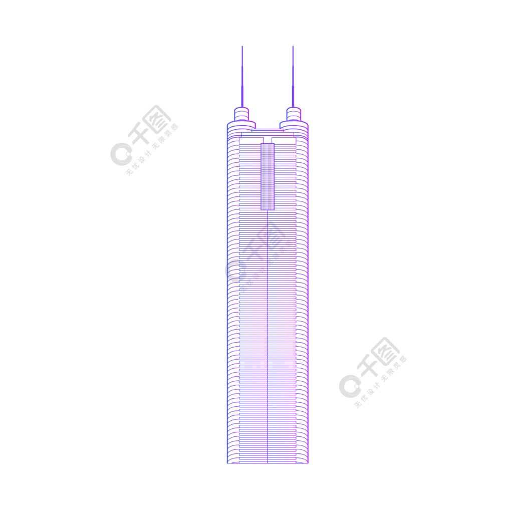 深圳标志性建筑线稿地王大厦