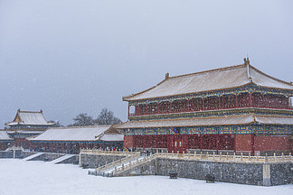 大雪中的故宫弘义阁