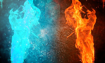 冰火红蓝火焰粒子特效背景视频