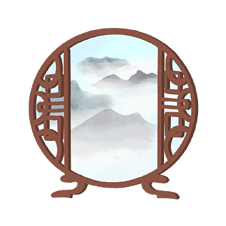 中国传统窗外风景画图片
