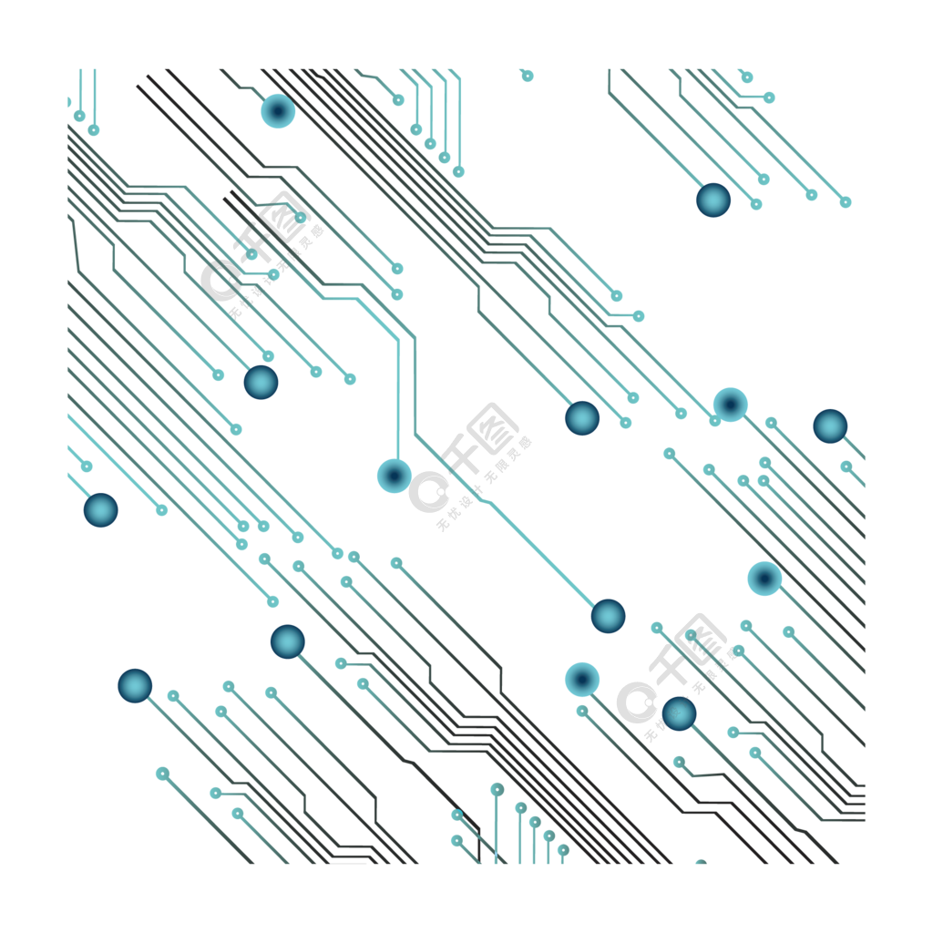 抽象漸變質感電路板線條圖