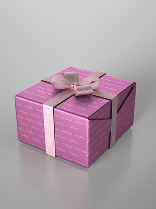 原创3d模型丝带礼盒包装盒包装样机