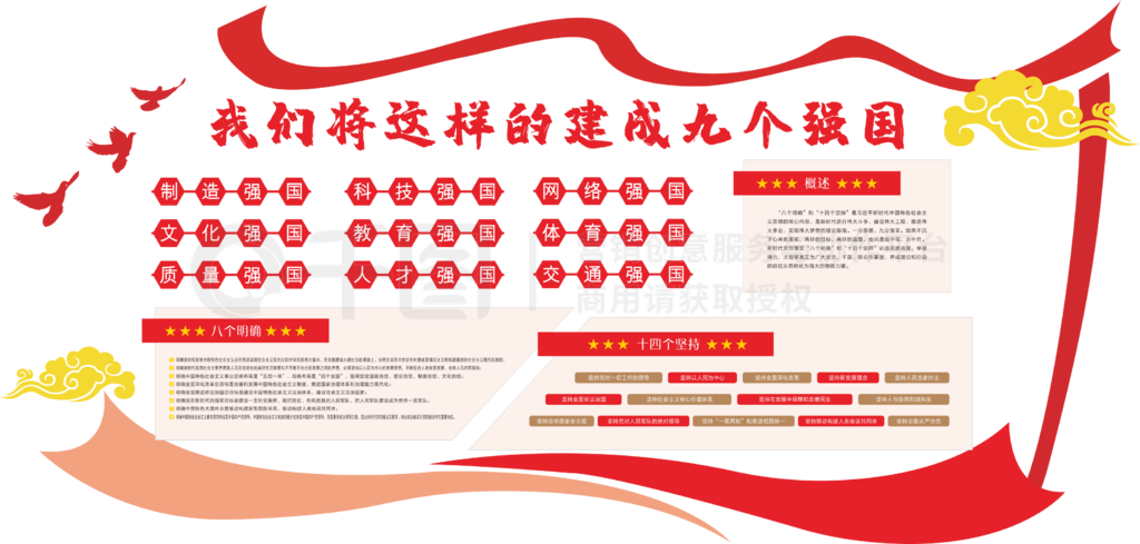 九个强国党建宣传文化墙