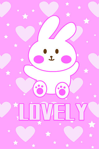 原创手绘卡通动物粉色爱心兔子条形地毯