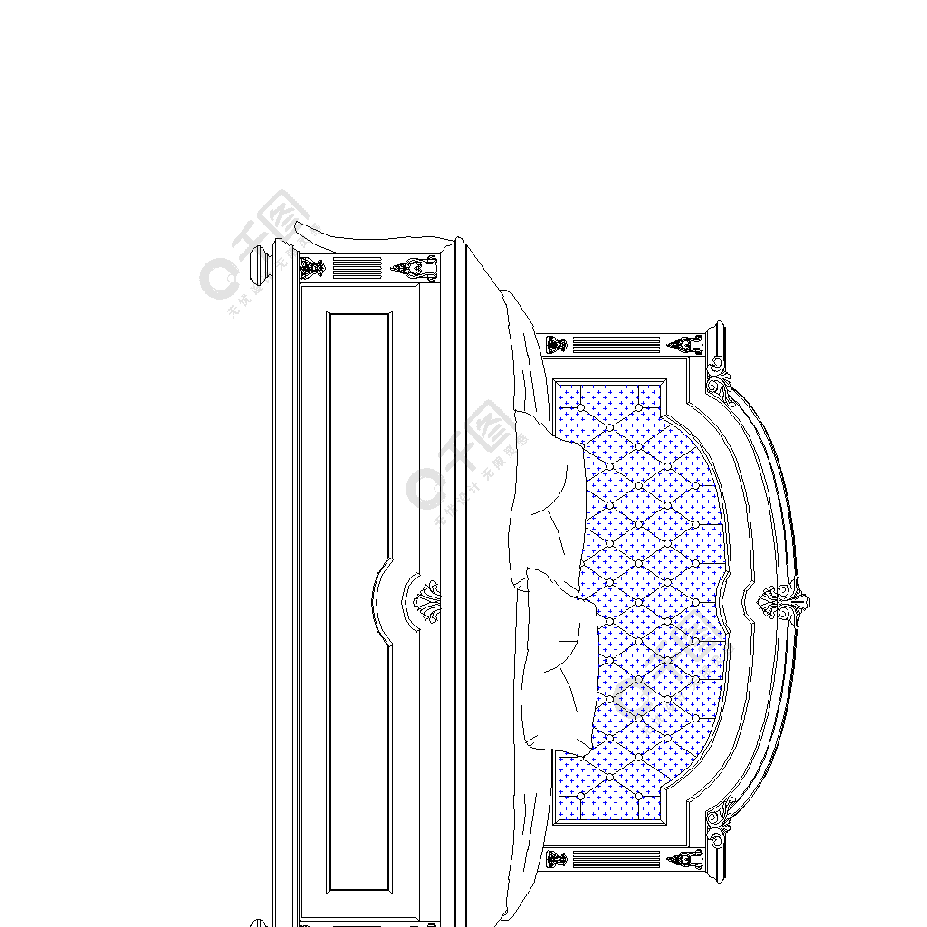 宿舍床三视图手绘图片