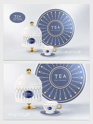 TEAmockup茶品牌茶具展示样机