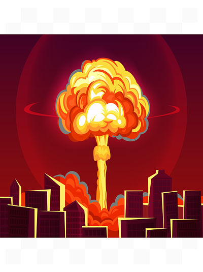 蘑菇云画法核弹图片