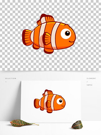 海洋生物小丑 i>鱼/i>矢量 i>插/i i>画/i>手绘卡通