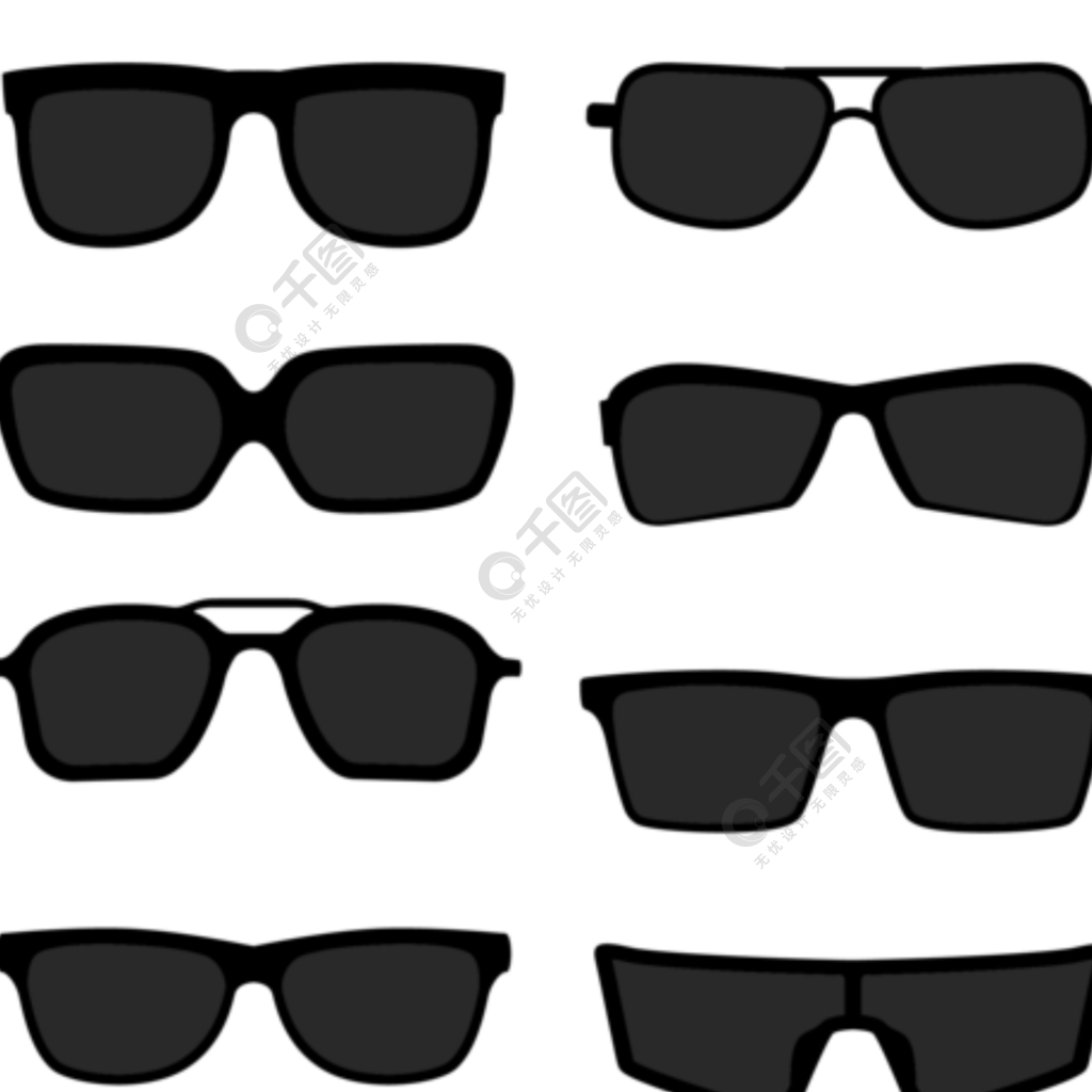 太阳镜的图标黑色太阳镜，男士眼镜轮廓和复古眼镜图标偏光怪杰眼镜，时髦的太阳眼镜眼孤立的符号矢量集太阳镜的图标黑色太阳镜，男士 眼镜轮廓和复古眼镜图标矢量集模板免费下载_eps格式_2000像素_编号37461461-千图网