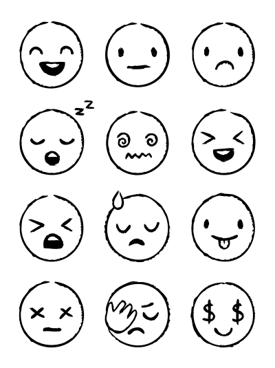 平面设计线条表达情绪图片