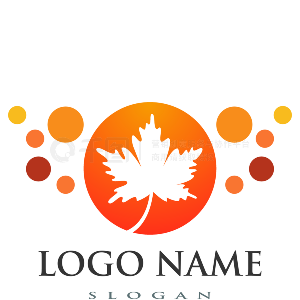 һLOGOһƬҶӺΧԲ㣬мдLOGO NAME