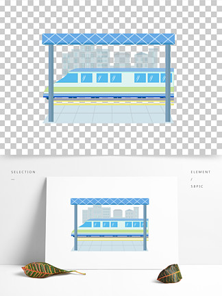 火车站台手绘插画回家素材6480回家过年卡通人物形象摄影素材回家过年