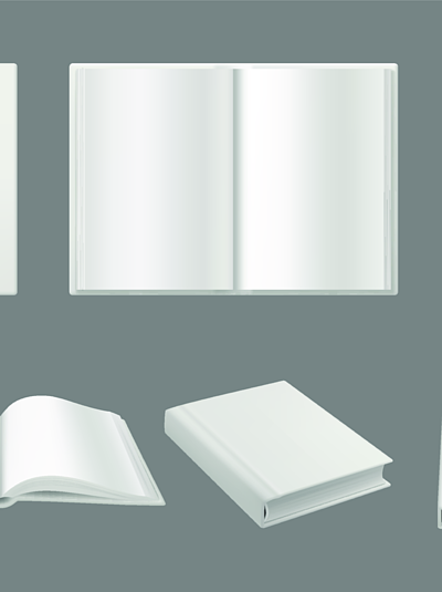 书籍封面模板干净的白色3d页面分离小册子或 i