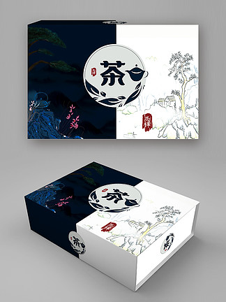 中国风食品礼盒茶叶包装设计<i>源</i><i>文</i><i>件</i>素材模板