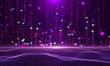 114164k紫色心形唯美爱情婚礼舞台背景4k紫色心形唯美爱情婚礼舞台
