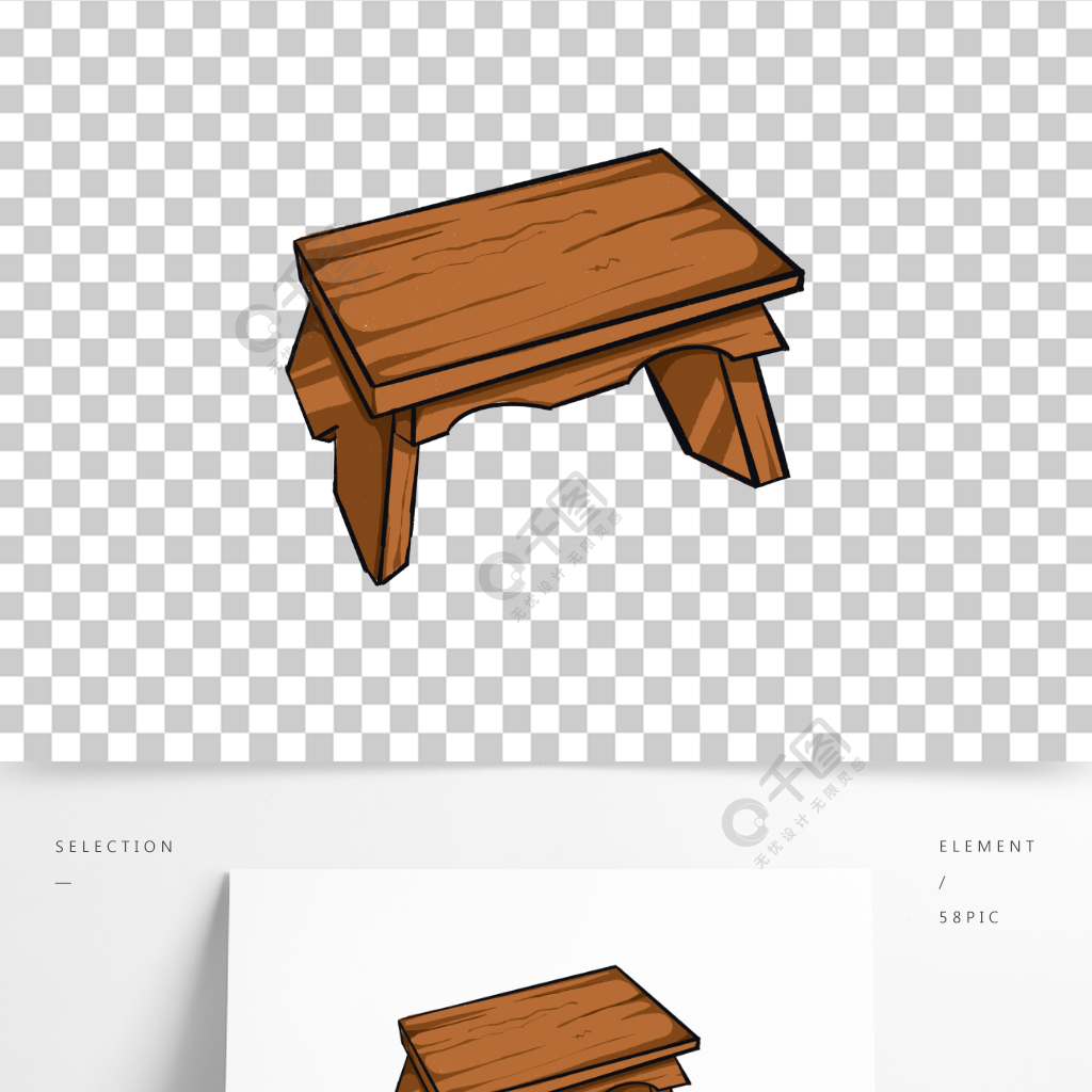 手繪卡通木質小板凳