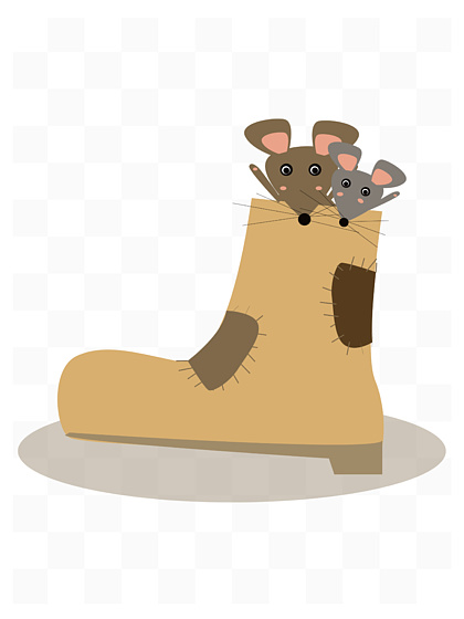 穿靴子的老鼠简笔画图片