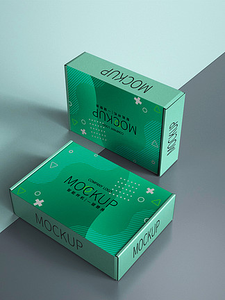 原创3D模型磨砂纹理食品包装盒纸盒样机