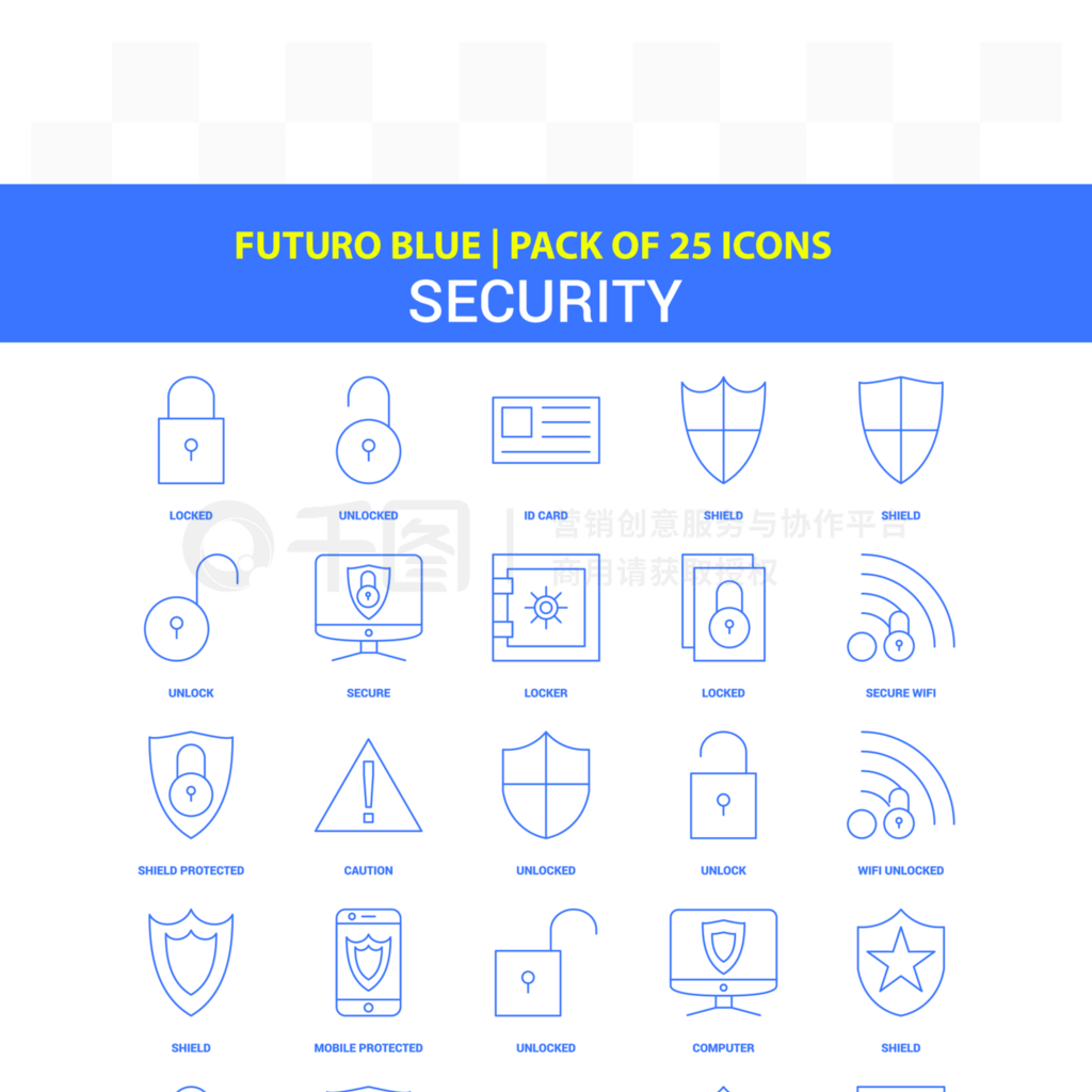 FUTUROBLUE|PACKOF25ICONSSECURITY