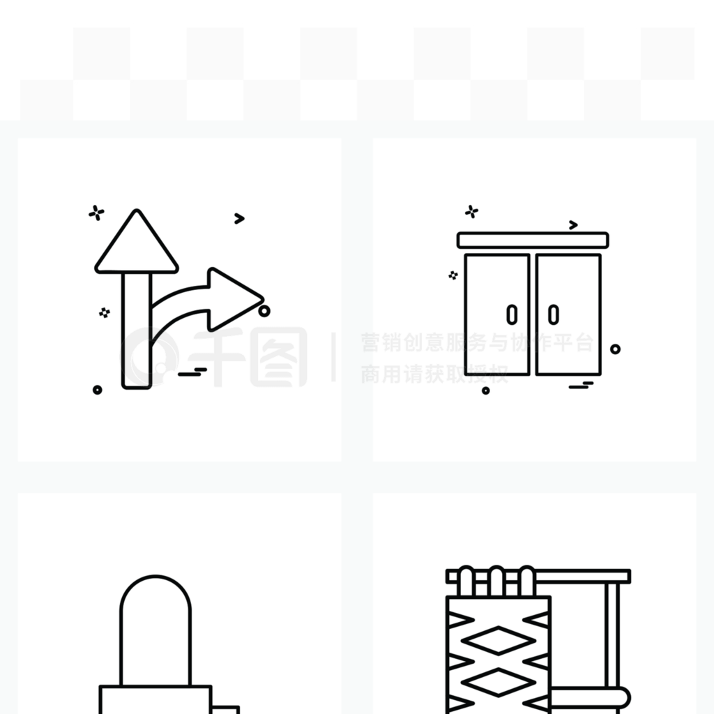 UI Set of 4 Basic Line Icons of arrow????֯ʸͼ