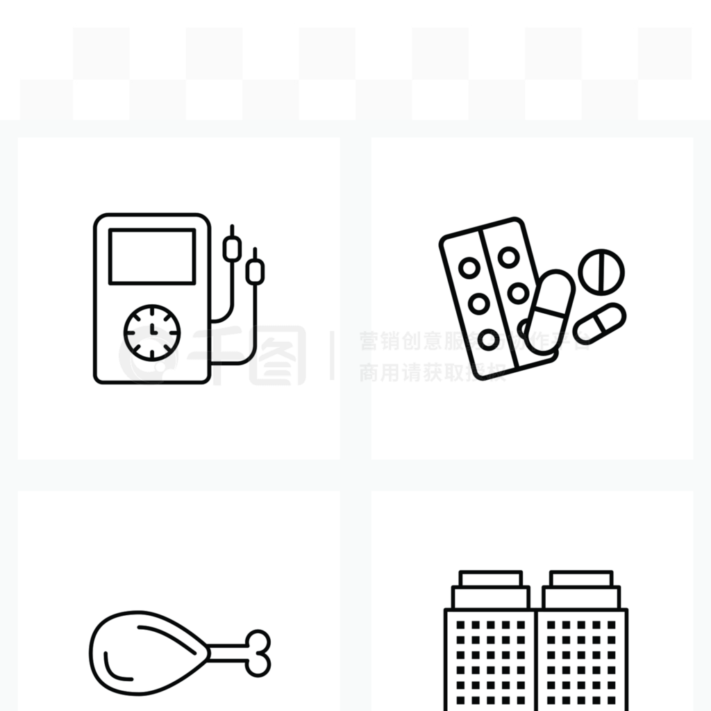 UI Set of 4 Basic Line Icons of ampe??ѹ?ҩ?ʸͼ