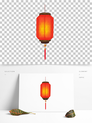 中国风古典装饰元素手提红灯笼