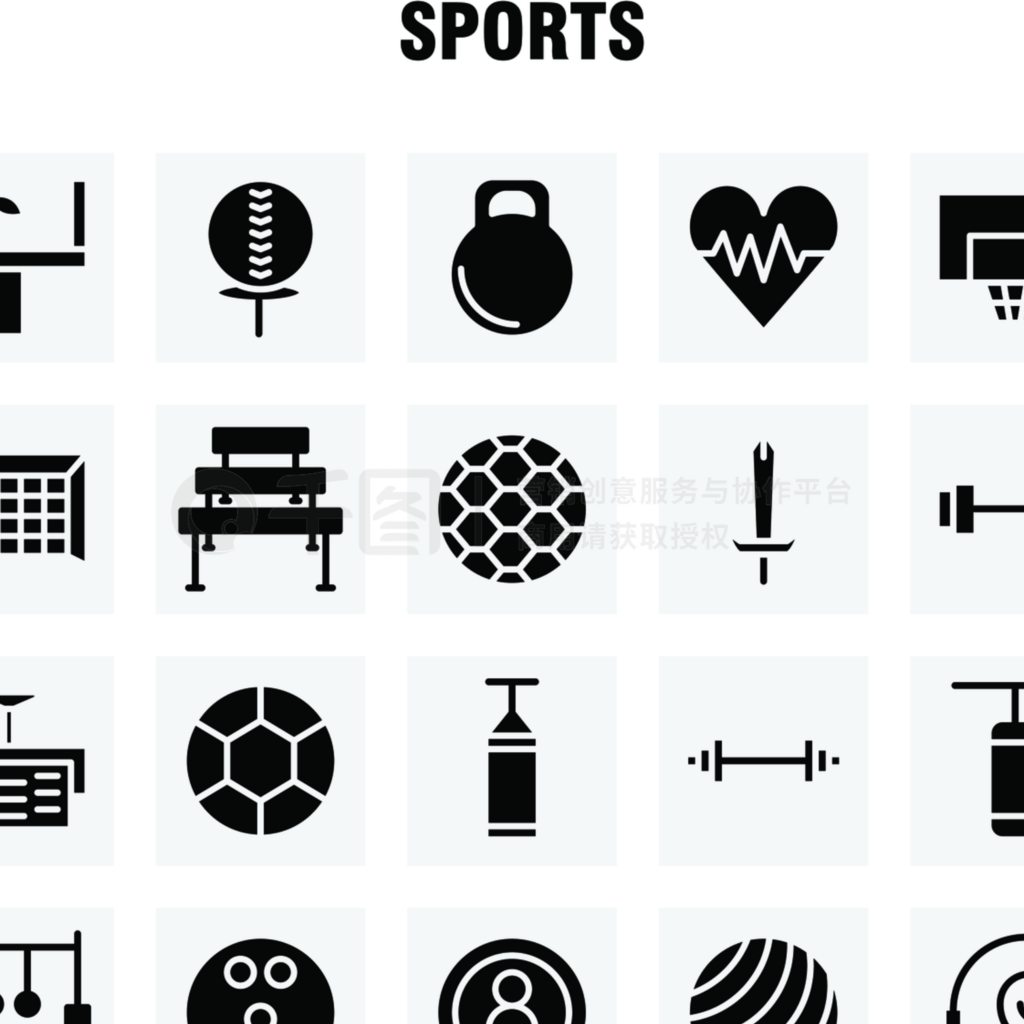 ԱͿԱSports Solid Glyph Icon Pack򣬸߶ͨ׮Сţʸͼ