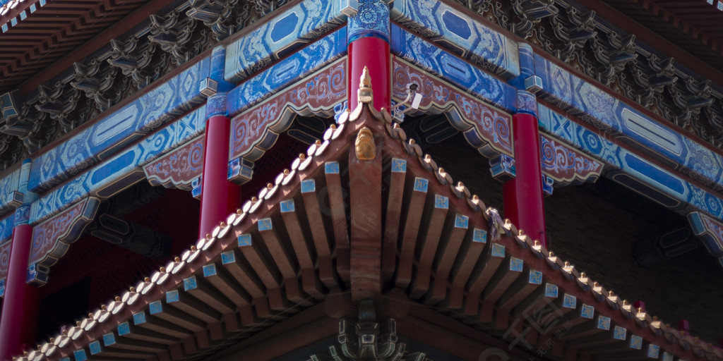 古建築屋簷寺廟屋簷中國建築裝飾圖案