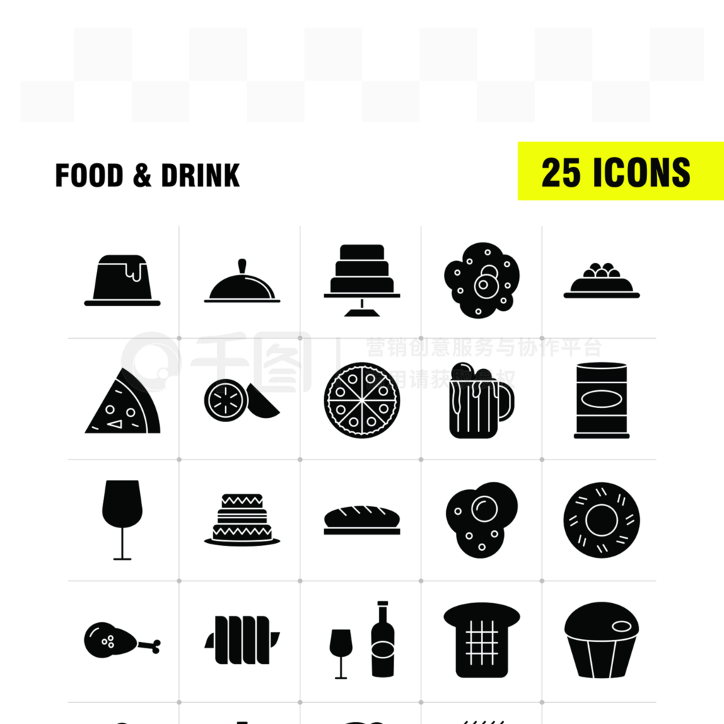 WebӡƶUX UI׼Food and Drink Solid Glyph Icon磺⨺ңʳԶ꣬ʳ⣬ý壬ͼ-ʸ