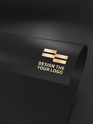 黑色<i>烫</i>金品牌logo样机源文件