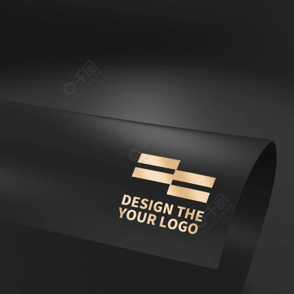黑色烫金品牌logo样机源文件
