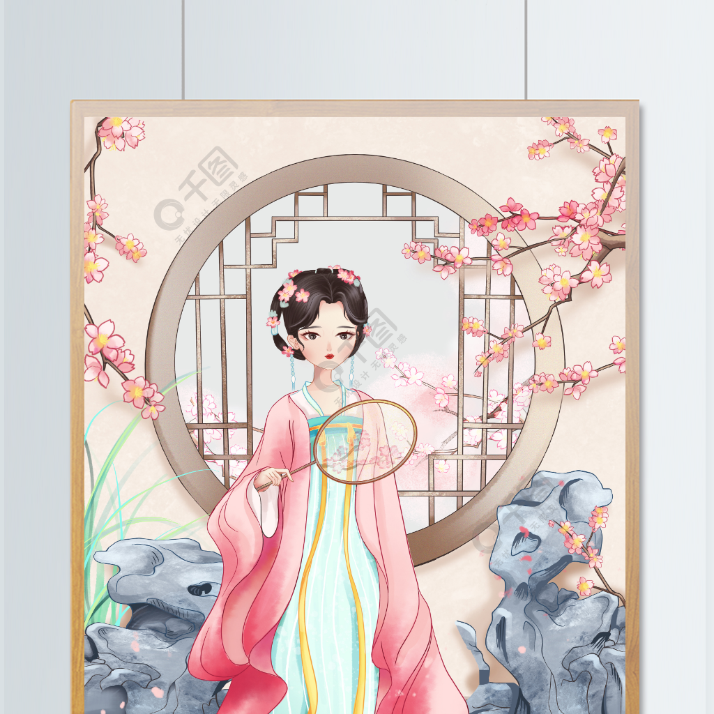 中国风古风美女唯美人物插画