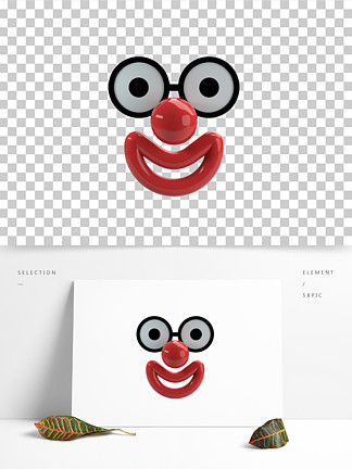 愚人節裝飾元素小丑 i>笑 /i> i>臉 /i>紅鼻子