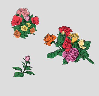 玫瑰花丛动漫图片