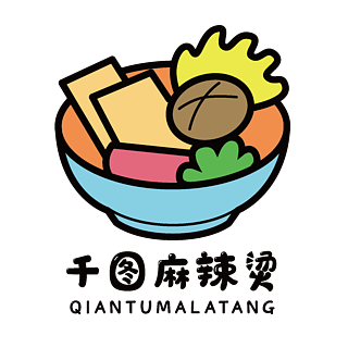 卡通可爱插画风麻辣烫外卖logo