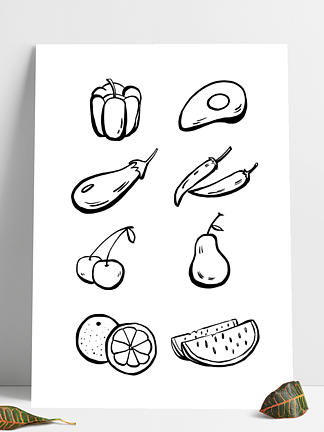 水果线稿简笔画水果蔬菜简笔画