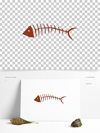 【手绘卡通鱼骨】图片免费下载
