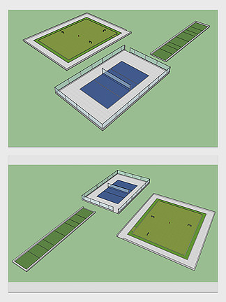 气排球场门球场地掷球场su效果图1