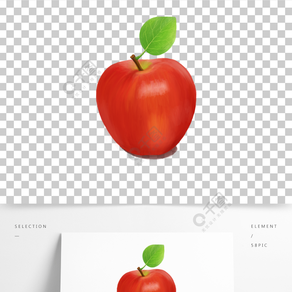 苹果手绘红苹果矢量