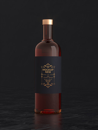 原创3D酒瓶子产<i>品</i>标贴logo样机